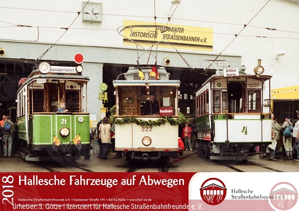 Foto vom Deckblatt des Wandkalenders 2018 der Halleschen Straßenbahnfreunde e.V.